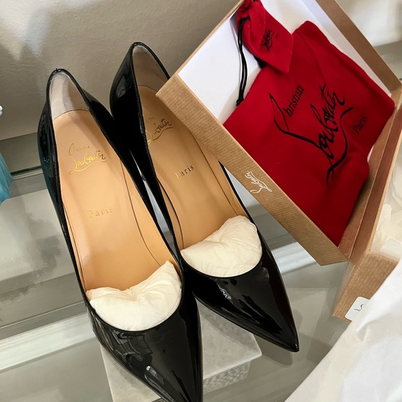 Christian Louboutin Pigalle 85 Patent Red Sole Pumps - Picture 9 of 13